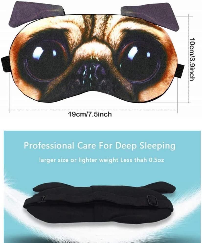 Dadiwey חיה חמודה 3D מסכת עיניים שינה מצחיקה לשינה, כלב חתול קטיפה רכה מסכות שינה מכוסות עיניים כיסוי עין לילדים