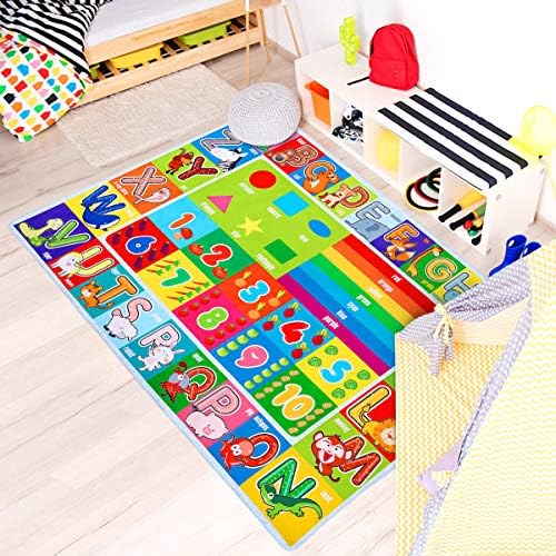 Imikeya Collection Collection ABC, מספרים וצורות שטיח אזור חינוכי פעוטות רכים ילדים משחקים שטיח מחצלת לימוד