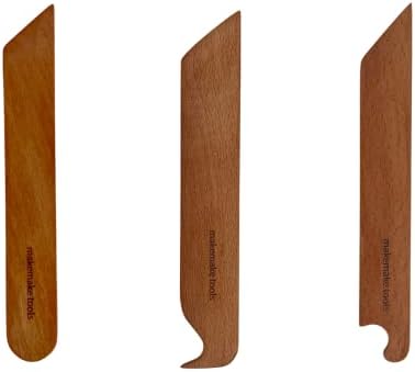 כלים / סט של 3 לקצץ סכין עם אזמל כלי / כלי חרס / חימר עץ לקצץ סכין / עץ חימר חיתוך גישה חימר מהפינה