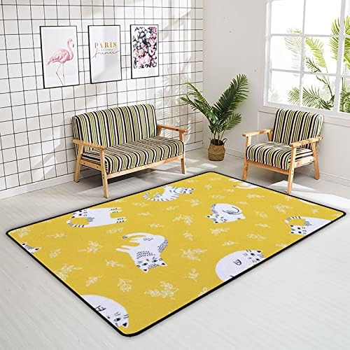 זוחל שטיח מקורה משחק מחצלת חתולים ופרחים חמודים לסלון חדר שינה חינוכי חינוך חינוכי שטיח שטיח 63x48 אינץ '