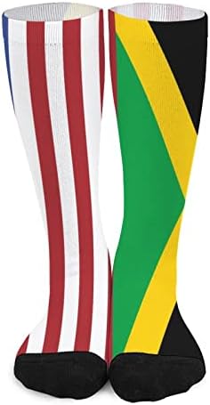 ארהב פיאג ג ' מייקה דגל מודפס צבע התאמת גרבי ספורט הברך גבוהה גרביים לנשים גברים