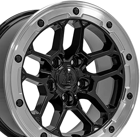 OE Wheels LLC 17 אינץ 'חישוקים מתאימים לגלגל גלדיאטור גלדיאטור ג'יפ גלגל DF01 17x8 סט שחור מכונה של 4