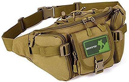 HuntVP חבילת פאני צבאית חבילה טקטי מותניים חבילה WR שקית חגורה לכיס לטיפוס על טיפוס חיצוני Bumbag-Coyote