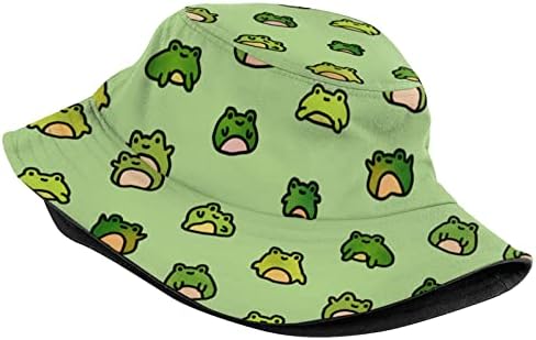 כובע דלי צפרדע לנשים גברים קיץ חיצוני חיצוני כובע דייגים רחב מתקפל