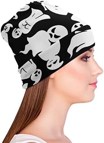 בייקוטואן ליל כל הקדושים לבן רוח רפאים הדפסת כפת כובעי גברים נשים עם עיצובים גולגולת כובע