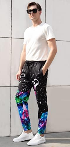 תלבושת שנות ה -80 לנשים 3 מכנסי ג ' וגרים מצחיקים מכנסי טרנינג גרפיים לשני המינים מכנסי טרנינג