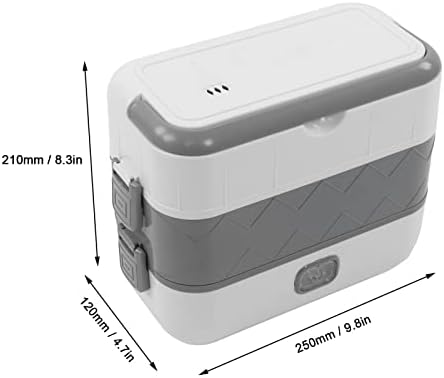 טופין קופסת אוכל חשמלית מחמם מזון, 2 ליטר קופסאות אוכל מחוממות שכבה כפולה מחמם מזון נייד לרכב משרד