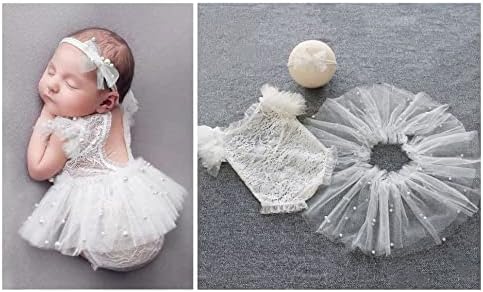 יילוד תמונה אבזרי תינוק תחרה שמלת עבור צילום תינוק פוטושוט תלבושות כיסוי ראש בנות