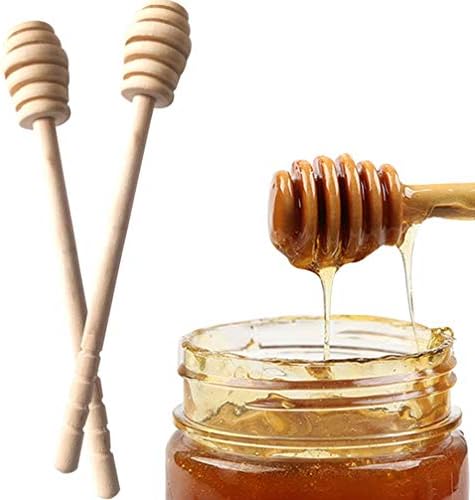 קפה בוחשי עץ דבש מצקת חלת דבש מקל: 18 יחידות עץ דבש מקלות דבש סטירר דבש שרביט קפה ערבוב מקלות דבש צנצנת