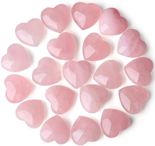 10 מחשבים גבישים לב ורד עבה קוורץ אהבה אבני כיס בצורת אהבה ריפוי מלוטש גביש גביש דקל כף יד טבעי מגולף אבני