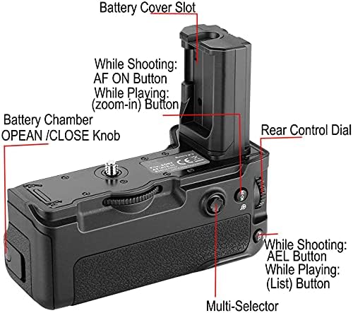 אחיזת סוללה אנכית למצלמות Sony A9 A7III A7RIII, החלפה לסוני VG-C3EM, עובדת רק עם סוללת NP-FZ100