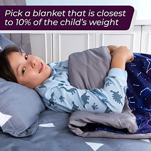 שמיכה משוקללת של פלורנסי ילדים, 7 קג - לשינה עמוקה יותר והרגעת נוחה - במבוק קירור איכותי ושמיכה