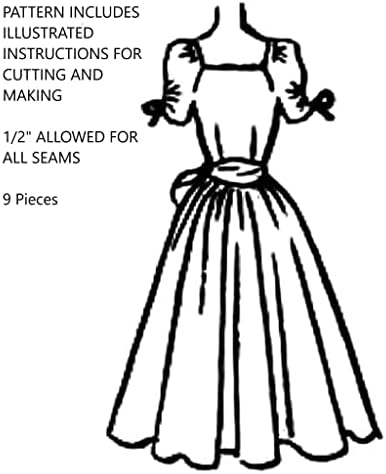 דפוס התפירה של וינטג 'משנות החמישים: שמלת ערב עם מחשוף מסולס, שחור ולבן, A6122