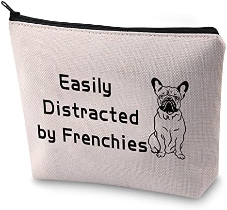מתנת חובב בולדוג צרפתי בלופארק המוסחה בקלות על ידי תיק איפור צרפתי לאוהבי כלבים