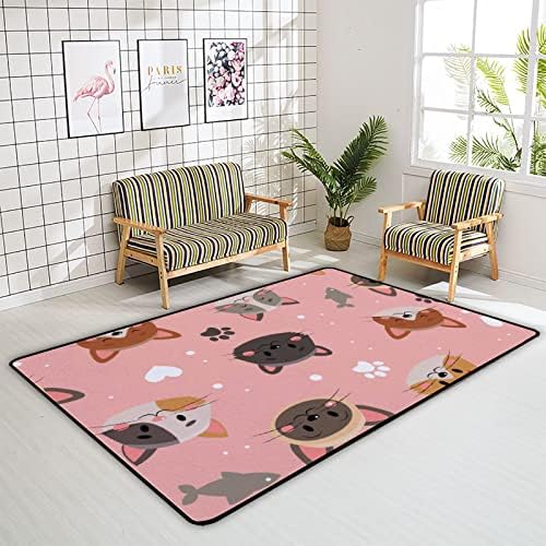 שטיח שטיח רך של צינגזה שטיחים באזור גדול, חתולי חיות מחמד חמודים נוחים שטיח מקורה, מחצלת משחק לתינוקות