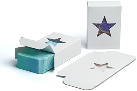 50 קופסת סבון סבון חלון כוכב לבן 50 - אריזת סבון תוצרת בית - ציוד לייצור סבון - תוצרת ארהב!
