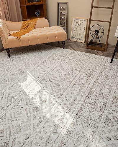 שטיח אזור בוהו 5x7 רגל שטיח שטיח נייטרלי שטיח נייטרלי לעיצוב חדר שינה, רעיונות לקישוט מגורים, חדר משחקים