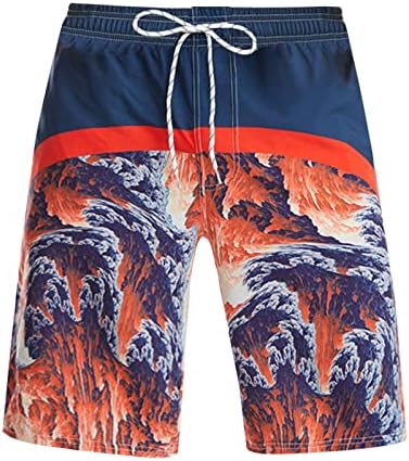 פרחוני מכנסיים גברים מהיר ייבוש רופף גלישה פס דפוס אופנה מזדמן חוף בגד ים גברים בגד ים