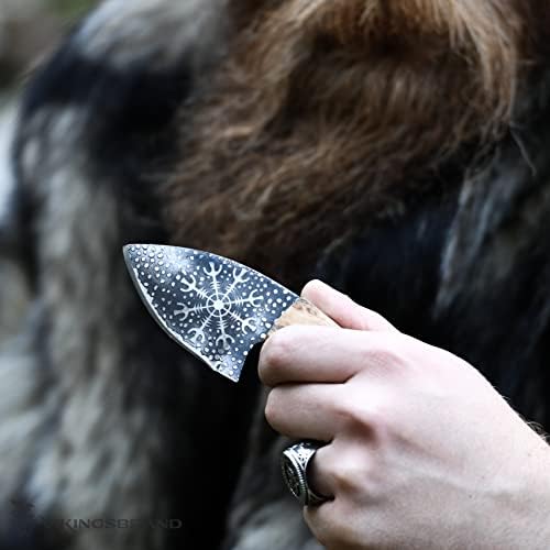 ויקינגסברנד סכין ויקינג מזויף - מתנות ויקינגיות לגברים - קסדת יראת כבוד - נדן עור אמיתי - סכיני ויקינג