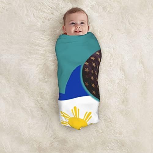 דגל הפיליפינים ודגל אמריקאי שמיכה לתינוקות מקבלת שמיכה לעטוף כיסוי חוטף של תינוקות יילודים