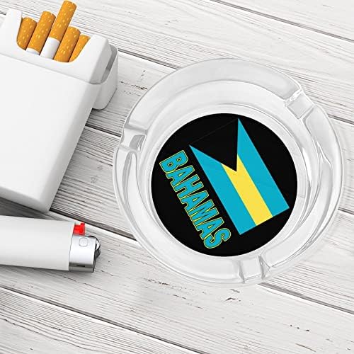 גאווה של דגל בהאמסה כוס עישון מעשן סיגריות סיגריות סיגריות מארז מחזיק מגש אפר עגול לחוץ מקורה