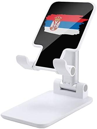 סרביה דגל טלפון סלולרי עומד על מחזיק טלפון מתקפל