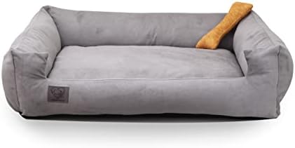 חיות מחמד של Luvly מיטת כלבים יוקרתית - כרית מילוי קצף זיכרון אורטופדי - כיסוי כותנה רחיץ ונשלף - ספת כלבים - עמידה