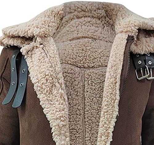 מעיל טרנץ 'של Gutori Mens Winter Winter Sherpa Gleece Coats Coat