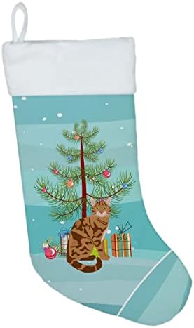 אוצרות קרוליין CK4747CS חתול בנגל גרב חג מולד חג מולד, אח תלויה גרביים עונת חג המולד עיצוב חג המולד קישוטים
