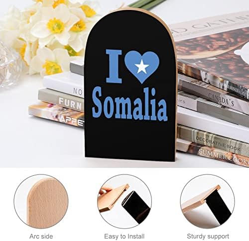 אני אוהב סומליה דגל דקורטיבי ספר מסתיים עץ ללא החלקה תומכי ספרים שולחן מדף מחזיקי