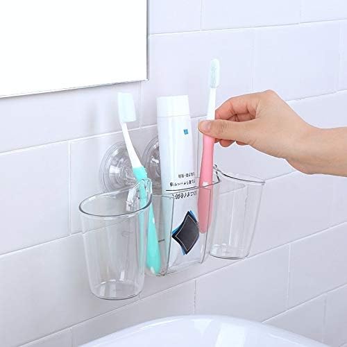 מדף מקלחת WXXGY מפלסטיק אמבטיה צלול ללא קידוח מדפי אחסון מארגן עם כוס יניקה