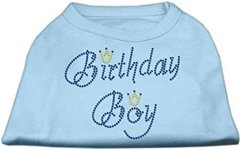 מיראז ' מוצרים לחיות מחמד 12-אינץ יום הולדת ילד ריינסטון הדפסת חולצה עבור חיות מחמד, בינוני, אפור
