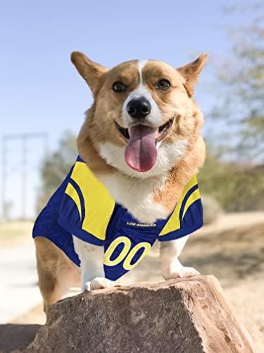 ג 'רזי כלבים של לוס אנג' לס ראמס, גודל: גדול. תחפושת ג ' רזי כדורגל הטובה ביותר עבור כלבים & מגבר; חתולים. חולצת