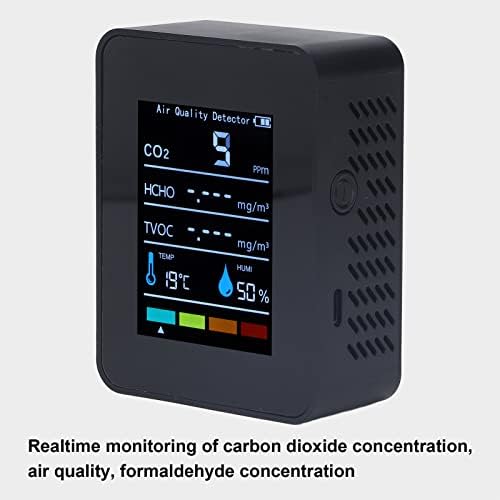 גלאי פחמן דו חמצני של Oumefar, CO2 TVOC HCHO צג מד תצוגה מדויקת תצוגה מדויקת LCD ABS ABS יציבה בזמן