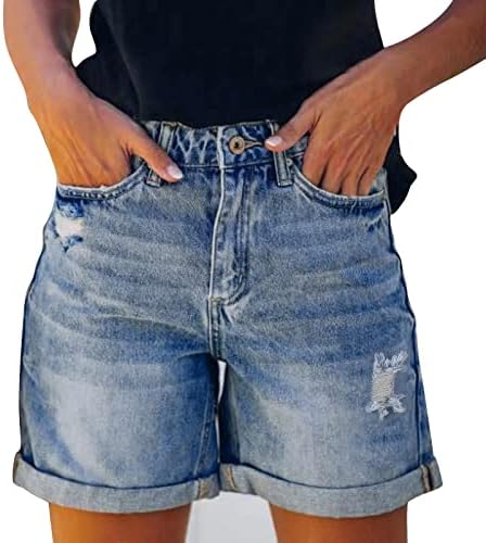 מכנסיים קצרים ג'ינס נשים קיץ מזדמן מותניים מזדמנים מכנסיים קצרים במצוקה חופשה במצוקה חוף מכנסיים קצרים