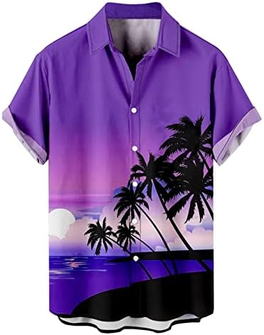 חולצות הוואי גברים xxbr, 2022 כפתור שרוול קצר של 2022 חולצות עץ טרופי חולצה מודפסת חולצה חוף