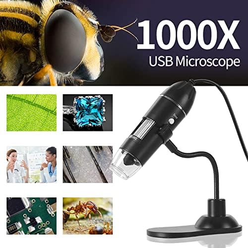 מצלמה מיקרוסקופ מיקרוסקופ דיגיטלי פי 1000 עם מעמד 1080 כף יד מיקרוסקופ מיני נייד עם 8 לד למחשב מק