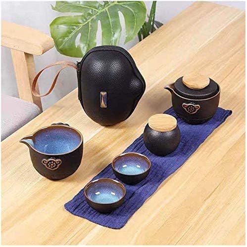 Lianxiao - ערכות תה למבוגרים טיול תה סיני קונג פו טיטט קרמיקה חרסינה ניידת חרסינה כוסות תה גאיוואן