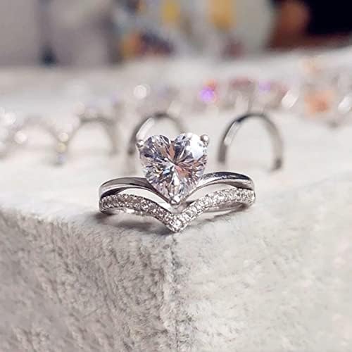 אמיתי טבעת לנשים שלי יפה בת טבעת אהבה בצורת גדול ריינסטון טבעת יהלומי אהבת טבעת אלגנטי
