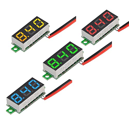 DIYMORE 8PCS מיני דיגיטלי מתח דיגיטלי 0.28 2 תיל DC 2.5V-30V כחול/צהוב/אדום/ירוק לוח LED תצוגה