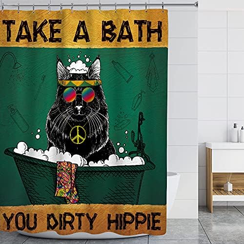 Lghtyro מגניב מגניב וילון מקלחת חתול
