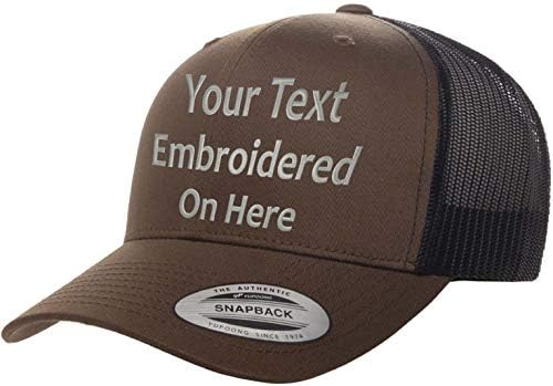 מותאם אישית נהג משאית כובע יופונג 6606 רקום משלך טקסט מעוקל ביל סנאפבק
