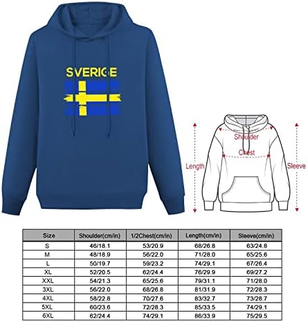 שוודיה שוודיה שוודי דגל גברים של נים ארוך שרוול סלעית סוודר סוודר סווטשירט עם כיס