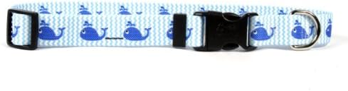 צהוב כלב עיצוב מתוק ליל לווייתנים כלב צווארון עם תג ארוך מזהה תג מערכת-קטן-3/4 ומתאים צוואר
