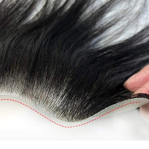 מייברה פרונטאלית פאה לנשים פלפל מלח שיער הארכת קו שיער אובדן ישר קלטת בשיער טבעי טופר החלפת פאה