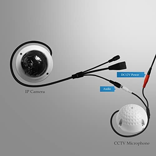 Sizheng CCTV Microphone High Fidelity Security מכשיר AV רגיש ל- AV עבור מצלמת CCTV/IP/DVR/NVR, החלים על חדר הנשיכה,