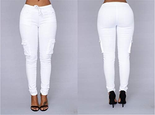 מכנסיים מזדמנים לנשים Andongnywell מכנסיים מרובי כיסים אופנה מכנסיים מכנסיים מכנסיים ארוכים מכנסיים ארוכים