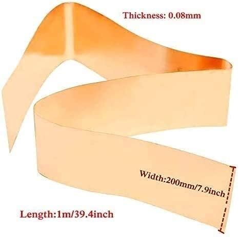 גיליון נחושת של yiwango פליז מתכת פליז סדין נייר כסף צלחת טוהר גבוה עמיד ללא חורים טרכומה רופפת 0. 08mx200mmx1m