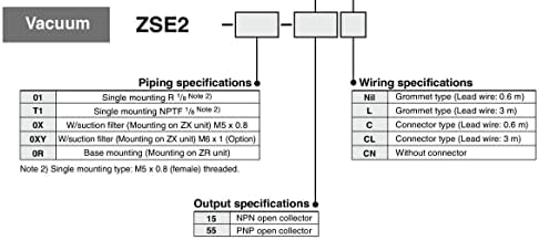 SMC ZSE2-T1-15 מתג ואקום מתג לחץ קומפקטי
