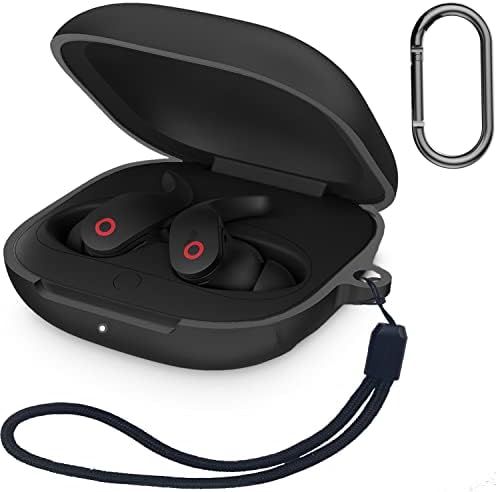 JIML תואם ל- Beats Fit Pro Case Case Suft Silicone עור מארז ספיגת זעזועים עם מחזיק מפתחות ושרוך עבור Beats